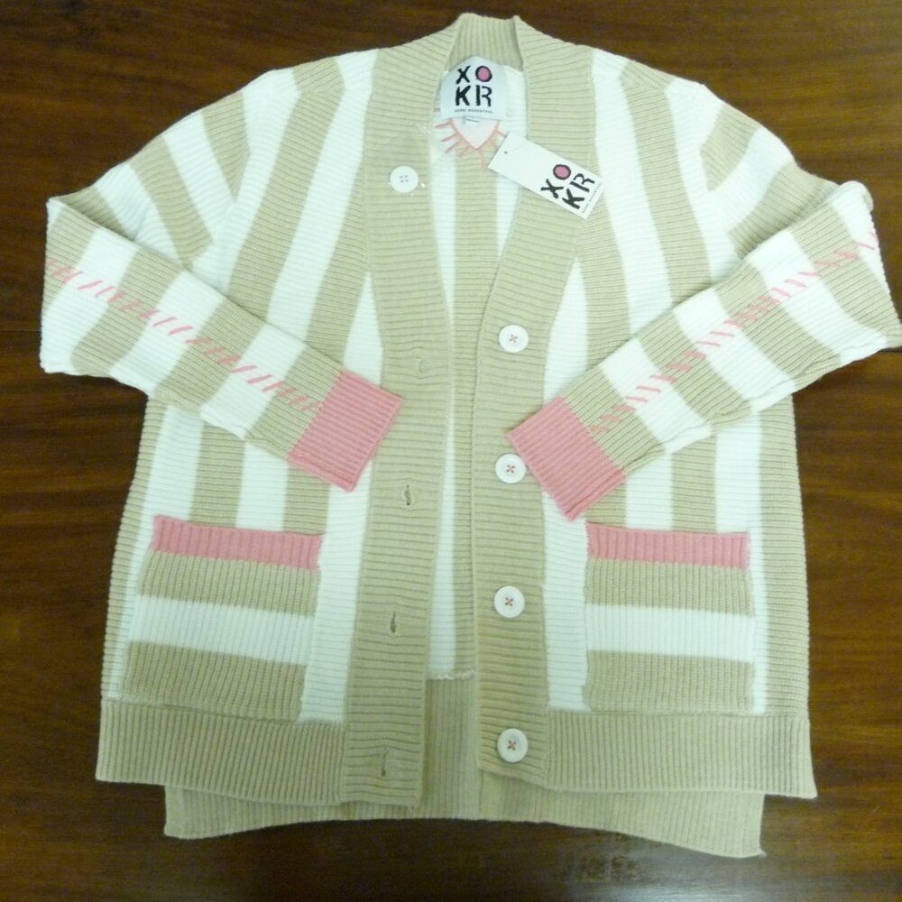 Kerri Rosenthal Striped Cardigan Sweater Larger M NEW NWT